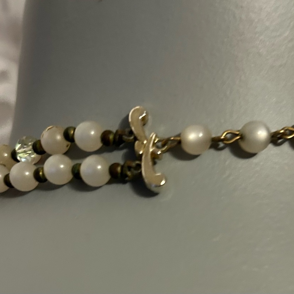 Vintage Beaded Double-Strand Necklace, Silver-tone Hook Closure - Picture 4 of 5